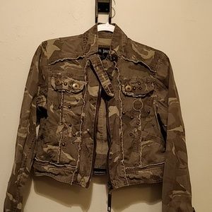 Cropped Twill Camo Jacket